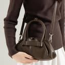 Whoasyst Borsa a tracolla di lusso ispirata alla nuvola Premium PU Costruzione moderna delle donne accessori moda spalla borse a tracolla per le donne Design piegato borsa a tracolla, Marrone - 7