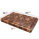 Matakumi Tabla Cortar Cocina – Hecha de Acacia Madera con Asas Laterales, Canal para Jugos y Madera de Extremo para Proteger la Cuchilla del Cuchillo – De Dos Caras (40 x 30 x 3 cm) - 5