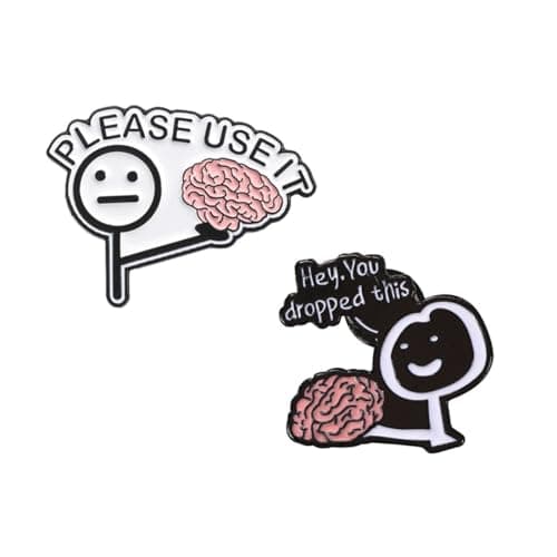 COYUN 2 Pcs Spille Zaino, Spille Smaltate, Creative Distintivi Satirici Divertenti, Funny Enamel Pin Metal Personalizzata Spilla, Piccole Spilles, Per Zaini, Cappelli e Decorazioni Di Abbigliamento