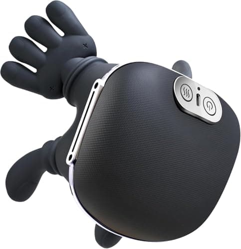 Mano Masajeador Shiatsu Cuello y Cervicales - yorraka 3 Modos y 2 Niveles de Calor Neck Massager - Masaje Cuello con Calor - Masaje Cervicales Inalambrico - Para Casa, Oficina, Viajes (Oscuro)