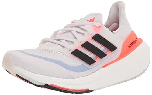 adidas Mens Ultraboost 23 Shoes, White/Black/Solar Red, 11