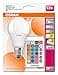 Osram Lámpara LED Star + Classic A RGBW, forma de bombilla con casquillo E27, regulable y control de color mediante control remoto, reemplaza 60 vatios, blanco cálido - 2700 Kelvin, paquete de 1 - 5