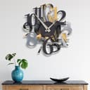 Giallobus - Reloj premium - Carved - Madera de MDF - Premium 60x60cm - 20 - Gold Marble - Artesano Made in Italy - Silencioso - Idea de regalo - Doble nivel moderno - 3