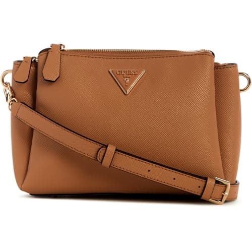 GUESS Damen Noelle Triple Compartment Crossbody Umhängetasche, Beige