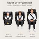 Jovikids Ranger TT 360° Rotating Car Seat i-Size, 40-150cm All-in-One with ISOFIX & Top Tether, ECE R129 Approved, Extended Rear-Facing, Adjustable Headrest, Side Protection for Newborn-12 Years - 2