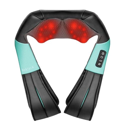 Nekteck Shiatsu Neck and Back Massager with Soothing Heat, Electric Deep Tissue 3D Kneading Massage Pillow for Shoulder, Leg, Full Body Muscle Pain Relief, Car, Office and Home Use (Blue)