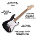 Squier by Fender Debut Collection HT HSS Stratocaster E-Gitarre, Laurel Griffbrett, Weißes Schlagbrett, Black - 2