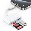 [Apple MFi Certified] USB C SD Card Reader for iPhone 17 16 15 Pro Max iPad MacBook, 3-in-1 Type C Memory Trail Camera Card Adapter with Dual Slots & USB Port for Mac MacBook Pro/Air Android Laptop - 1