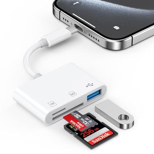 [Apple MFi Certified] USB C SD Card Reader for iPhone 17 16 15 Pro Max iPad MacBook, 3-in-1 Type C Memory Trail Camera Card Adapter with Dual Slots & USB Port for Mac MacBook Pro/Air Android Laptop