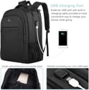 MATEIN Travel Laptop Backpack, Work Bag Lightweight Laptop Bag with USB Charging Port, Anti Theft Business Backpack, Water Resistant School Rucksack Gift for Men and Women, Fits 17.3 Inch, Black - 5