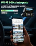 LAMTTO Dash Cam Auto 360 Gradi Dashcam Controllo APP WiFi 5G 4 Canali Telecamera per Auto Monitoraggio del Parcheggio IR Visione Notturna Kit di Cablaggio Scheda 128GB Gratuita - 5