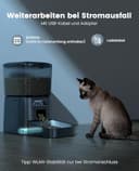 oneisall 3.5L Futterautomat Katze, WiFi Intelligenter Katzenfutter Automat, APP-Steuerung, 1-12 Mahlzeiten pro Tag, Futterspender für Katzen/Hunde, mit Edelstahlnapf (Schwarz) - 7