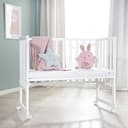 roba Lettino Co-sleeping safe asleep 3 in 1, 45 x 90 cm, Altezza Regolabile, Set Completto con Culla, Inserto, Barriera in Tessuto e Ruote con Freni, Legno Laccato Bianco - 5