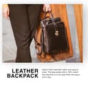 Alma Milano - AM0603 Zaino Pelle Donna in Cuoio, Completo e Sicuro con Scomparti Intelligenti, Backpack Donna Cuoio 100% Made in Italy, Zainetto Donna in Cuoio Artigianale Toscano, Zaino Daily-Life - 6