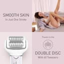 Panasonic ES-EY30-V511 Wet and Dry Epilator, Double Disc with 60 Tweezers, Flexible 90° Pivoting Head, 3 Speed Settings & LED Light, Up to 30 Minutes Operation Time, Cordless, Hair Remover - 2