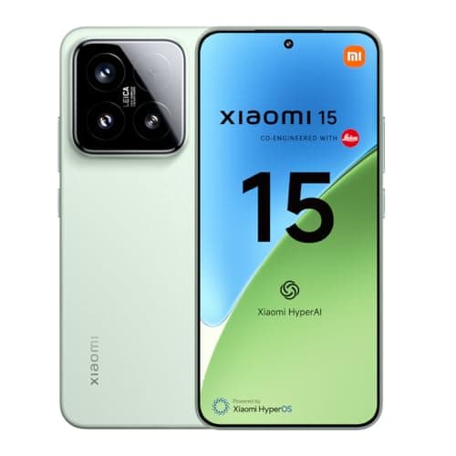 Xiaomi 15 - Smartphone de 12+512GB, Lente óptica Leica Summilux, Snapdragon 8 Elite, Pantalla AMOLED CrystalRes de 6,36" de 120 Hz, HyperCharge de 90W, Cargador no Incluido, Verde (Versión ES)