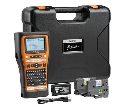 Brother PT-E560BTVP - Etichettatrice industriale con Bluetooth, batteria agli ioni di litio e custodia per il trasporto (per nastri TZE larghi 24 mm, tubi termoretraibili HSE larghi 18 mm, stampa a