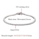 PVUVTNAHW Bracciale da Tennis da Donna con Catena in moissanite autentica da 2 mm e 0,03 carati, gioielleria raffinata, Argento Sterling 925(Moissanite_16cm) - 3