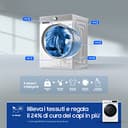 Samsung Lavatrice BESPOKE AI con Ecodosatore WW11BB744DGWS3 Libera installazione, 11 Kg, 1400 RPM, Classe A, Wifi, Vapore, Carica Frontale, 60l x 85h x 60p cm, Bianca con Oblò Nero - 11