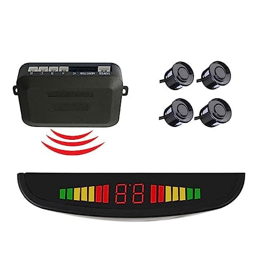 MASO Radar di retromarcia wireless per auto con kit 4 sensori, Radar di retromarcia wireless per auto DC 12V 0,3-2,0 m/11,81-78,74 pollici