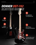 Donner Guitarra Electrica, Pack Guitarra Electrica de Tamaño Completo HSS Pickup Coil Split, Kit Guitarras Eléctricas con Amplificador, Accessories, DST-152B Negro - 2