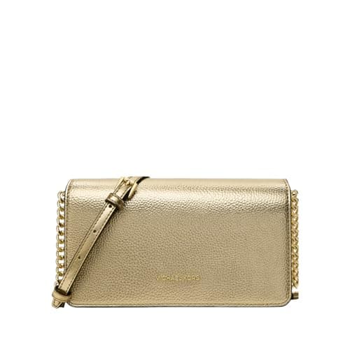 Michael Kors Jet Set Travel Medium Metallic Crossbody Bag Pale Gold