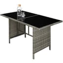 tectake® Conjunto Jardín de Ratán Mesa y Cojines, Conjunto Terraza Resistente a la Intemperie y Combinable, Muebles Jardín Exterior 5 Piezas, Sofá de Esquina, 2 Taburetes y 1 Mesa - Gris Jaspeado/Gris - 4