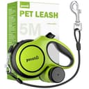 Pecute Correa Perro Extensible 5 Metros, Correa para 5-30 kg, con Cuerda Antimordida de 46cm, Bolsas Higiénicas y Portabolsa| 360° Antienredos| Paseo Perros, Entrenamiento, días de Iluvia, Verde - 1