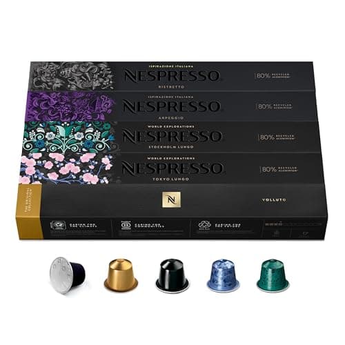 NESPRESSO ORIGINAL, Auswahl an Espresso und Lungo Kaffees, Helle bis dunklere Röstungen, Kompatibel mit ORIGINAL Kapselmaschinen, Kapsel Set aus 50 Kaffeekapseln