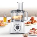 Bosch Robot da Cucina Multifunzione Compatto MCM3100W, Oltre 20 Funzioni, 800 W, 2 Velocità, Ciotola 2,3 l, Tanti Accessori Inclusi per Affettare, Tagliare, Grattugiare, Impastare e Montare, Bianco - 8