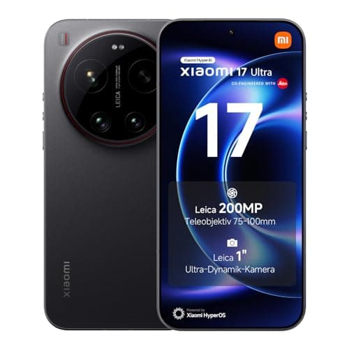 XIAOMI 17 Ultra Smartphone 16+512 GB, Leica 200 MP Teleobjektiv (75–100 mm), Leica APO Optik, LOFIC HDR Technologie, HyperAI, Schwarz, 3 Jahre Garantie