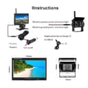 Podofo Kit Telecamera di Retromarcia HD Wireless con Monitor per Auto LCD da 7" Telecamera per Retromarcia di Impermeabile + Caricabatteria da Auto per Camion Autobus RV Rimorchio Escavatore - 9