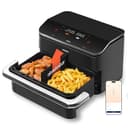 COSORI Heißluftfritteuse 2 Kammern, Dual Blaze TwinFry 10L Airfryer, mit 4 Heizrohren und flexiblen Kammern, gleichmäßige Hitzeverteilung, Temperatur bis 240 Grad C, Schwarz, TF102S - 1