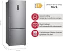 LG GBB567PZCMB Frigorifero Combinato Total No Frost, 462L, Larghezza 70cm, Wi-Fi, Door & Linear Cooling, Cassetto Fresh Balancer, Display esterno, Compressore Smart Inverter, Smart Diagnosis, Inox - 5
