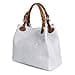 FIRENZE ARTEGIANI.Bolso de mujer piel auténtica.Bolso Tote cuero genuino grabado Serpiente.Asa hombro y correa bandolera. MADE IN ITALY. VERA PELLE ITALIANA. 33x29x17 cm. Color: Blanco - 4