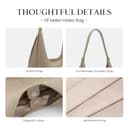 befen Bolsos Hobo de Piel Auténtica para Mujer, Bolso de Mano y Hombro de Primera Calidad con Lazo de Borlas - 6