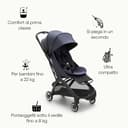 Bugaboo Butterfly Passeggino da Viaggio Ultracompatto, Piccolo e Leggero, Si Chiude in 1 Secondo, Passeggino da Città Ergonomico e Spazioso, da Neonato a Bambino, Guida Comoda, Stormy Blue - 3
