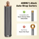40MM 1.6in Long Hair Curling Barrel for Dyson Airwrap HS01 HS05, 2-in-1 Auto-Wrap Attachment with Dual Rotation, Gold Barrel for Loose Waves and Natural Curls - 2