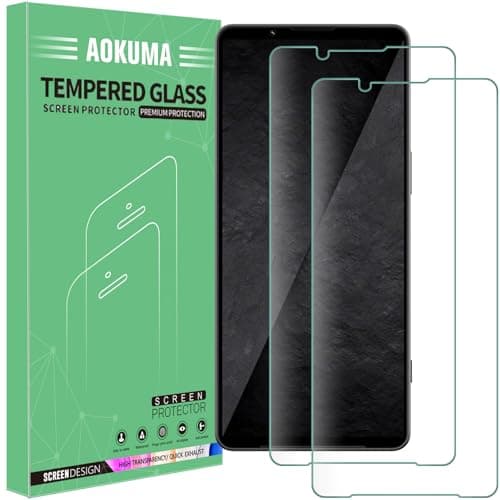 AOKUMA Tempered Glass for Sony Xperia 1 VIII/Sony Xperia 1 VI,Screen Protector, [2 Pack] Guard Film, Case Friendly, Shatterproof, Shockproof, Scratchproof, Oilproof,9H Hardness for Sony 1 VIII 5G