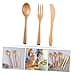 MOLUCKFU Set Posate in Legno di Faggio 3 Pezzi Stile Giapponese, Stoviglie Portatili Ecologiche Biodegradabili per Uso Domestico e Intrattenimento Indoor e Outdoor - 3