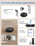 ECOVACS DEEBOT T50 PRO OMNI Gen2 Robot Aspirapolvere Lavapavimenti, (Migliorato da T30 PRO), 21000 Pa, Spazzola Laterale Estensibile e Lavapavimenti, Aggiunta Automatica Soluzione Detergente, Nero - 9