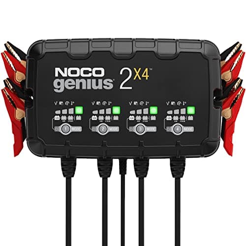 NOCO GENIUS2X4: Caricabatterie Intelligente 8A 4 Canali (2A/Canale) 6V/12V – Mantenitore di Carica e Desolfatatore con Protezione da Sovraccarico e Compensazione Termica – Per Batterie Piombo e Litio