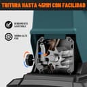 DOVAMAN GT10 Trituradora de Ramas, Motor 2800W sin Escobillas, Rodillo de 8 Dientes, Hasta 45mm, Caja 55L, Silenciosa, Ideal para Jardines - con Protección de Sobrecarga - 4
