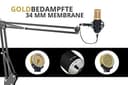 Pronomic CM-100BG Microfono a Condensatore - Mic a Diaframma Largo da 34 mm con Supporto Shock e Antivento - Registrazione, Podcasting, Voice Over, Streaming, Home Studio - Colore nero/oro - 3