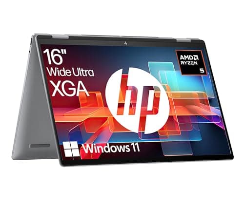 HP Envy x360 2-in1 Convertible Laptop PC | AMD Ryzen 5 8640HS | KI optimiert | 16” WUXGA Touchscreen | 16GB RAM | 512GB SSD | AMD Radeon-Grafikeinheit | Windows 11 Home | QWERTZ Copilot Key | Silber