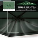 Outsunny Techo de Repuesto para Cenador, 3x3 m, Cubierta de Repuesto con Techo Doble, 8 Orificios de Drenaje y Protección UV, Solo Toldo de Recambio para Pabellón Gazebo, Verde - 4