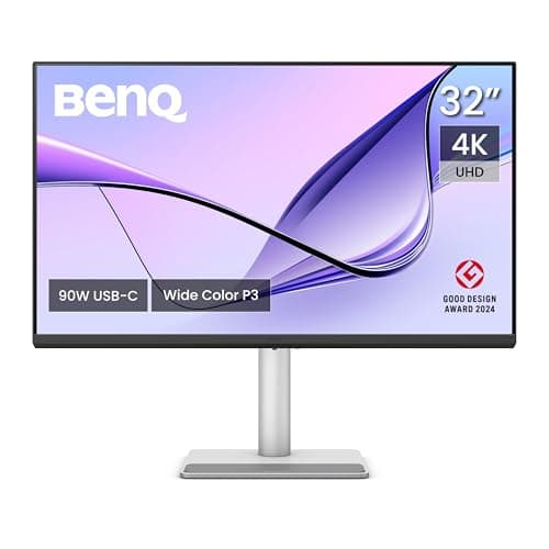 BenQ MA320U 32 inch 4K 3840x2160 Monitor for MacBook Pro/Air, Dual USB-C, 90W Power Delivery, Mac Color Match, USB Hub, Brightness & Volume Control on Mac, Adjustable Stand, P3 Color Gamut