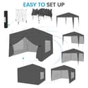 Yaheetech Pop-Up Gazebo 3x3 with 4 Removable Side Panels, Silver-costed Oxford Marquee Canopy w/Wheeled Bag & Sandbags, Metal Frame Shelter Tent for Outdoor Garden Party Camping, Dark Grey - 6