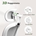 DEVAISE Sedia Ufficio Ergonomica con Supporto Lombare Regolabile, Funzione dondolante, Poggiatesta 3D Regolabile, Braccioli Ribaltabili a 90°, Schienale in Rete Traspirante – per Ufficio – Bianco - 5