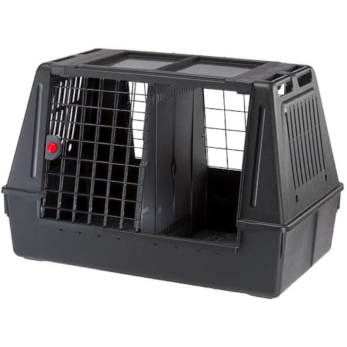 Ferplast ATLAS CAR 100 SCENIC Trasportino per Cani da Auto con Doppia Finestra, Tappeto Drenante, Portaoggetti, Maniglie, Doppia Apertura Scorrevole con Chiusura Sicura, Max 40 kg, 100 x 60 x h 66 cm
